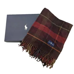POLO RALPHLAUREN ポロ ラルフローレン ブランケット ひざ掛け ブラウン系 チェック 箱付き