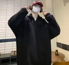 ハーフジップ セーター カジュアルニット 韓国 ユニセックス