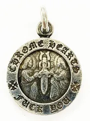 クロムハーツ CHROME HEARTS ANGL MDL エンジェルメダル V1 チャーム ネックレストップ シルバー925 【ブランド古着ベクトル】【中古】☆AA★▲ 250124