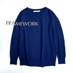 ☆美品☆BLAMINK☆深Vネックニット オーバーサイズ ネイビー 38