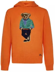 ポロ フード クマ ニット オレンジ 出品