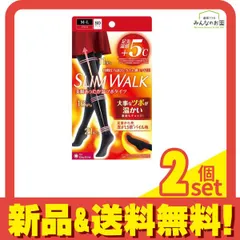 スリムウォーク 美脚あったか温ツボタイツ 80デニール ブラック M-L 1足入 2個セット まとめ売り
