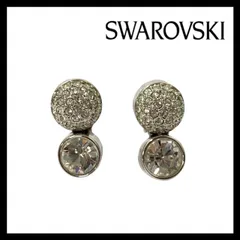 M【SWAROVSKI】forward クリップ イヤリング クリスタル シルバーカラー パヴェ ラインストーン スワロフスキー (62317OY7a③)