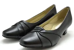 らくちんコンフォート 529-10 Rakuchin ローヒールパンプス フォーマルパンプス オフィスパンプス オフィスシューズ 4E 幅広 軽量 通勤 冠婚葬祭 履きやすい 疲れにくい 痛くない 歩きやすい 滑りにくい 軽い レディース 靴 ブラック 黒