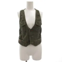 ディーゼル DIESEL コーデュロイベスト ジレ S カーキ ドット柄 /GV