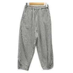サマンサモスモス SM2 パンツ ボトムス コットン ストライプ L 紺 ネイビー 白 ホワイト