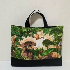 12 🦖ティラノザウルス🦖恐竜柄レッスンバッグ　ハンドメイド　入園入学準備