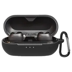 【人気商品】For Anker Soundcore Liberty Neo 2 ケースシリコン製 全面保護 落下防止 キズ防止 耐衝撃 装着充電可能 軽量小型 カラビナ付き(ブラック)