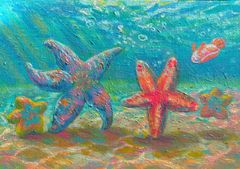 POPON様専用】「魚たちの海中公園」 海の中 油彩画 油絵 絵画 - メルカリ