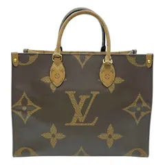 ルイ・ヴィトン LOUIS VUITTON オンザゴーMM M45039 ブラウン モノグラム・ジャイアント・リバース レディース トートバッグ