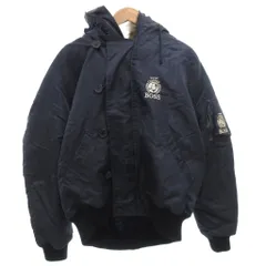 BOSS ボスジャン フライトジャケット レザー ボアフリース L BOSS ボスジャン フライトジャケット レザー ボアフリース LL