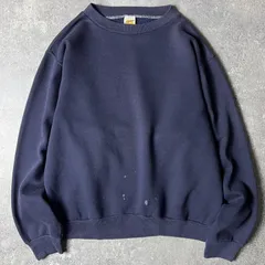 70s 80s 金タグ RUSSELL 無地 スウェット トレーナー S / 70年代 80年代 ビンテージ ラッセル ネイビー 紺 ナス紺