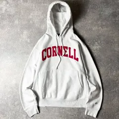 00s Champion カレッジ パッチ 刺繍 オリジナル リバースウィーブ スウェット フード パーカー M / 00年代 オールド チャンピオン 霜降り グレー