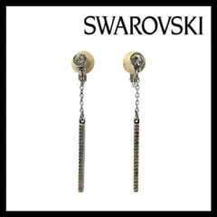 M【SWAROVSKI】クリップ イヤリング クリスタル シルバーカラー パヴェ ラインストーン スワロフスキー (62317OY7a⑤)