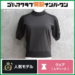 【レディース】デサント DESCENTE レディース モックネック ハイブリッド 半袖シャツ サイズS ブラック DG5SHS03L ゴルフウェア 春