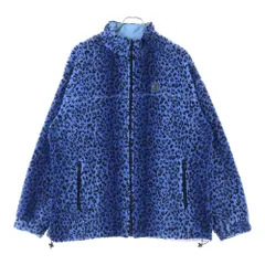 X-GIRL (エックスガール) 21AW REVERSIBLE BOA FLEECE JACKET リバーシブル ボア レオパード ジャケット ブルー