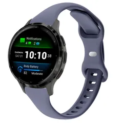TUCOMO 18mm スリムシリコン腕時計バンド Garmin Venu 3S / Venu 4 41mm/ Vivoactive 4S / Venu 2S / Vivomove 3S/Forerunner 255s/265Sに対応  [Blue Gary]