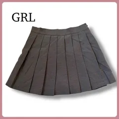 GRL インパン裏地付きプリーツミニスカート グレー L
