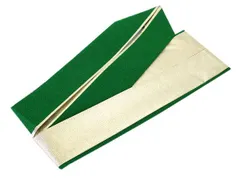 着物美人 送料込み 重ね襟 正絹 伊達襟 重ね衿 掛け襟 襟 振袖重ね襟 成人式重ね襟 重ね襟緑 成人式 結婚式 入学 卒業式 振袖 訪問着 附下 色無地 着物 4way 【 緑 金 両面 】m339054E9