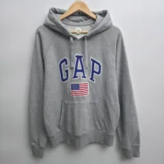 L GAP ギャップ 星条旗 フードTシャツ グレー