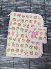 いちご キルティングダイアリー 6穴 A7 アラウンドBOOK ファブリック ハンドメイド バインダー