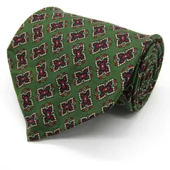 マリオヴァレンティノ ブランドネクタイ 総柄 小紋柄 花柄 イタリア製 PO メンズ カーキ MARIO VALENTINO 【中古】