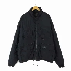 ゲス GUESS USA ヴィンテージ ブルゾン ジャケット 中綿 レトロ フライトジャケット ビッグシルエット XXL 黒 ブラック レア 希少のサムネイル