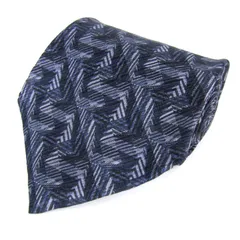 ダーバン ブランドネクタイ ストライプ柄 総柄 格子柄 シルク PO メンズ ネイビー Durban 【中古】