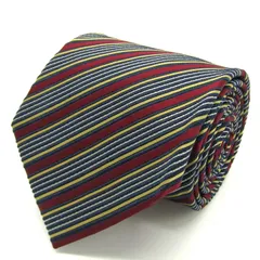 アレクサンダージュリアン ブランドネクタイ ストライプ柄 シルク PO メンズ ネイビー Alexander Julian 【中古】