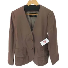 バーバリーズ BURBERRYS 刺繍ポケット ノーカラージャケット レディース 表記無 