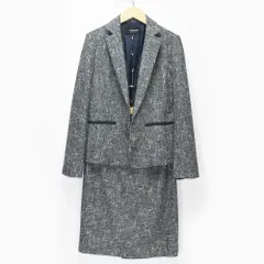 COMME CA ISM コムサイズム レディース 9 M ツイード スーツ ジャケット スカート セットアップ ホワイト ネイビー ブラック  テーラードジャケット タイトスカート 12-07GC07