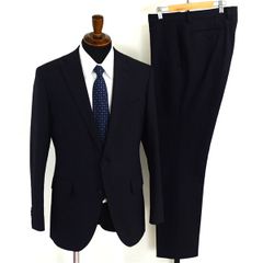 美品 ユニバーサルランゲージ 2つボタン シングルスーツ L A7 ダークネイビー ノータック ウォッシャブル 136104 夏物 春夏  5XJ084 【中古】【メンズビジネス】202510