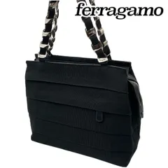 良品✤【Ferragamo／フェラガモ】トートバッグ ショルダーバッグ　チェーン　フリル ヴァラ　A4サイズ　1220
