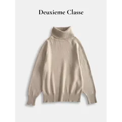 Deuxieme Classe ドゥーズィエムクラス ミドルゲージ タートルネック ニット ベージュ 日本製 ウール100％ 長袖 シンプル きれいめ