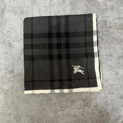 Burberry バーバリー　ハンカチ　ブラック　ホースロゴ入り　チェック柄