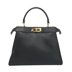 【天白】フェンディ ピーカブー I See U スモール ハンドバッグ ショルダーバッグ 2WAY セレリア ブラック ゴールド金具 レザー 鞄
