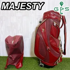 MAJESTY　キャディバッグ　カート式　エナメル素材　ワインレッド系　5分割 MAJESTY キャディバッグ カート式 エナメル素材 ワインレッド系 5分割