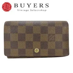 【中古】 ルイ・ヴィトン 二つ折り財布 ポルト・モネ・ビエ・トレゾール N61730 ダミエ エベヌ ブラウン 小物 レディース 女性 LOUIS VUITTON