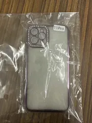 iPhone11 Pro 用 ケース クリア ラメ 水晶ラインストーン 電鍍フレーム レンズ保護 シリコン ko1