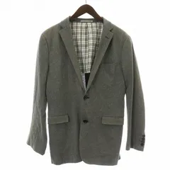 バーバリーブラックレーベル BURBERRY BLACK LABEL テーラードジャケット シングル 背抜き 裏地ノバチェック サイドベンツ L グレー /NW30