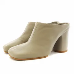 アクネ ストゥディオズ Acne Studios BATHY MULE ミュール チャンキーヒール スクエアトゥ レザー 36 ベージュ /AN13のサムネイル