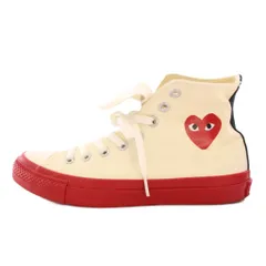 プレイコムデギャルソン PLAY COMME des GARCONS CONVERSE ALL STAR Chuck Taylor High オールスター チャックテイラー ハイカット スニーカー US6.5 25cm アイボリー 赤