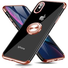 【数量限定】耐衝撃 スタンド機能 落下防止 透明 クリア TPU 防塵 リング付き 薄型 ケース 軽量 一体型 用 変形防止 用 全面保護カバー アイフォン X XS/X ケース/iPhone 用 ケース XS ピンク iPhone MJJ-1039-3-6