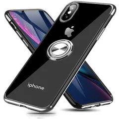 【数量限定】ケース ケース 用 用 銀 用 XS/X アイフォン 全面保護カバー 変形防止 一体型 軽量 薄型 防塵 TPU MJJ-1039-3-9 透明 スタンド機能 耐衝撃 落下防止 クリア リング付き X ケース/iPhone XS iPhone
