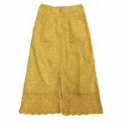 レディアゼル REDYAZEL 総レース ロング スカート フロント スリット ジップ タイト ポケット S（01）オレンジ レディース♪11