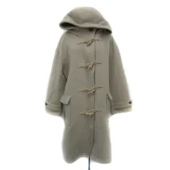 アングリッド UNGRID ダッフルコート ロング丈 無地 フード付き M ライトベージュ /YS27