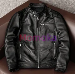 綿入れのコートライダースジャケット メンズ シングル 革ジャン レザージャケット 皮ジャン バイク 立ち襟 防風 ブルゾン 秋冬 冬服225588