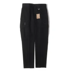 【新品】BURBERRY バーバリー パンツ ブラック 黒 サイズ:46 | ブランドロゴ刺繍 カーゴポケット コットンツイル テーパード パンツ | ボトムス ズボン【メンズ】