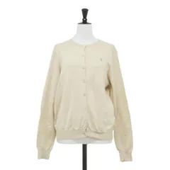 POLO Ralph Lauren ポロ ラルフローレン カーディガン ベージュ サイズ:L | コットン クルーネック カーディガン / 二ット | 長袖 ポニー刺繍 | トップス セーター 羽織り【レディース】【中古】