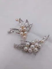 あこや 淡水 真珠 パール SILVER刻印 ブローチ2点セット